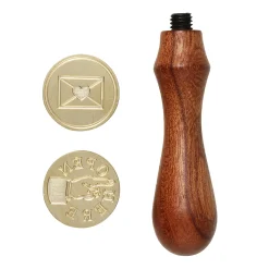 Seglstempler voksstempel Ø25 mm 2-pak med motiverne "open here" og hjertekuvert