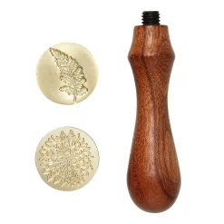 Seglstempler voksstempel Ø25 mm 2-pak med motiverne snirklede blomster og blade