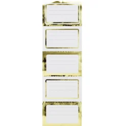 Selvklæbende etiketter rammer i guldmetallic 100 stk. Hvert etiket måler 58×36 mm