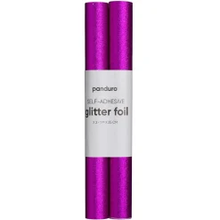 Selvklæbende glitterpapir cerise, 2 ruller a 25×100 cm
