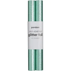 Selvklæbende glitterpapir grøn, 2 ruller a 25×100 cm