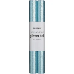 Selvklæbende glitterpapir lyseblå, 2 ruller a 25×100 cm
