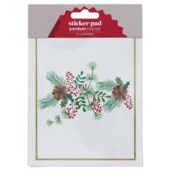 Selvklæbende juleetiketter, blok med 12×15 cm, 18 ark med store stickers