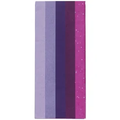 Silkepapir 5 ark à 70×50 cm, lilla mix. 14 g/m²