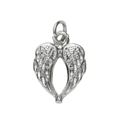 Sølvfarvet vedhæng/charm englevinger 12×16 mm