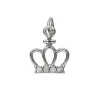 Sølvfarvet vedhæng/charm prinsessekrone med simili 12,3×15 mm