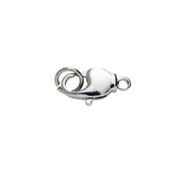 Smykkelås karabin med O-ring – 14 mm, sølvfarvede, 5 stk. låse med O-ringe