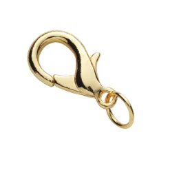 Smykkelås karabin med O-ring – 18 mm, guldfarvede, 5 stk. låse med O-ringe