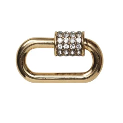 Smykkelås med skruelås, glitrende similisten, guldfarvet 17x9 mm