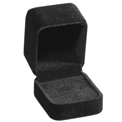Smykkeæske med velouragtig overflade med rille til en ring – størrelse: 5×5,5×4 cm
