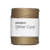 Snor med glitter, 70 m beige med guldglitter. Ø3 mm