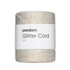 Snor med glitter, 70 m creme med guldglitter. Ø3 mm