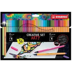 Stabilo Creative Set Arty 36 – 18×2 Stabilo Pen 68 & Point 88 fineliners