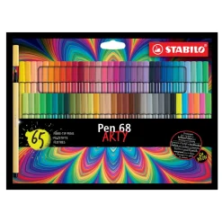 Stabilo Pen 68 Arty 65-pack – tuschpenne med 1 mm spidsbredde