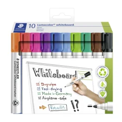 Staedtler Lumocolor Whiteboard Markers, sæt med 10 whiteboardpenne