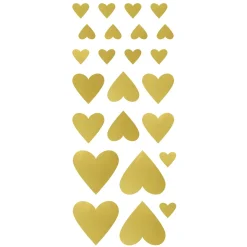 Stickers 4 ark hjerter guld