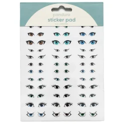 Stickersblok 16 ark Eyes – masser af smukke øjne, sjove øjne og øjenvipper. 4×4 design