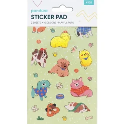 Stickersblok Hunde – 2×10 designs, i alt 20 ark med klistermærker med masser af hunde! 10×18 cm