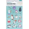 Stickersblok Katte – 2×10 designs, i alt 20 ark klistermærker med søde katte og glæde! 10×18 cm