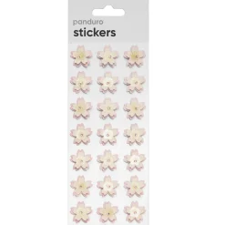 Stickers, 3D-klistermærker blomster med støvdragere og perle, 21 stk.
