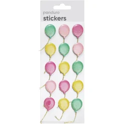 Stickers, 3D-klistermærker farvestrålende balloner, 15 stk.