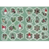 Stickers Jul, 24 klistermærker med nisser og julestemning, tallene 1-24. 2 stk. 15×21 cm ark
