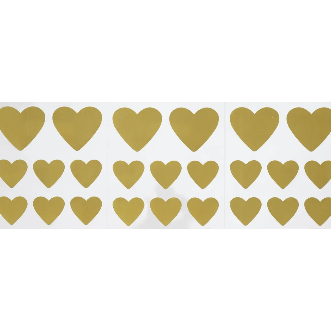 Stickers Scratch off, 24 gyldne, hjerteformede klistermærker, som kan skrabes væk