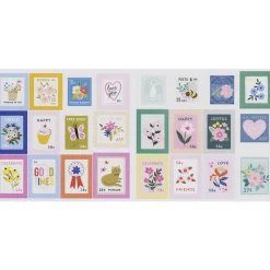 Stickers Stamps, klistermærker i form af frimærker, 2 ark à 13,5×12 cm