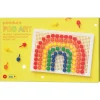 Stiftperler 250 stk. Ø13 mm i 7 forskellige farver samt stiftplade 19×13,5 cm