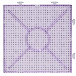 Stiftplade til perler & rørperler i størrelsen Ø5 mm – transparent lilla, 15x15 cm