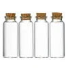 4 stk. små glasflasker med korkprop – 40 ml