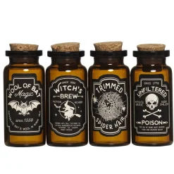 4 stk. små glasflasker med korkprop – 40 ml