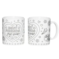 Sæt med 2 stk. umalede krus – BFF = Best friends forever!