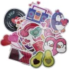 Store stickers XL-klistermærker med rosa og glitrende kærlighedstema med hjerter, 50 stk.