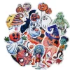 Store XL-stickers/klistermærker med glitrende motiver til Halloween, 50 stk.