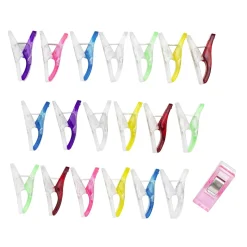Syklemmer, stofklemmer i blandede farver, 12×27 mm. 20 stk.