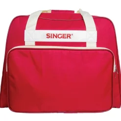 Symaskinetaske Singer Retro, rød taske til symaskiner, 46×26×33 cm