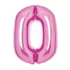 Talballon 66 cm høj, rosa metallic tallet 0 – pynt op til fødselsdagsfesten!