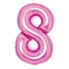 Talballon 66 cm høj, rosa metallic tallet 8 – pynt op til fødselsdagsfesten!