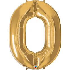 Talballon 0 Guld 66 cm