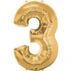 Talballon 3 Guld 66 cm