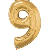 Talballon 9 Guld 66 cm
