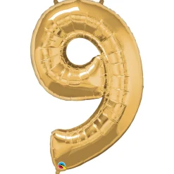 Talballon 9 Guld 66 cm