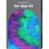 Tie-dye kit – 3×85 ml akvarel-tekstilfarve grøn, blå, lilla + handsker og elastikker