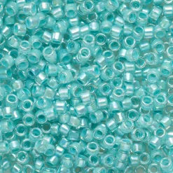 TOHO-perler 11/0 – aquagrøn rainbow, 793 IC rainbow crystal/pale turquoise-lined