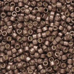 TOHO-perler 11/0 – brun metallic mat, PF556F PF galvanized matte mocha frost