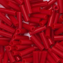 TOHO-perler bugle, aflange glasperler 6 mm mørkerød