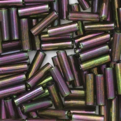 TOHO-perler bugle, aflange glasperler 6 mm metallic-grøn