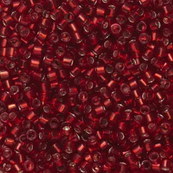 TOHO-perler 11/0 – rubinrød, 25C Silverlined ruby