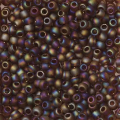 TOHO-perler runde 11/0 – blåbrun, 177F Transparent rainbow frosted smoky topaz
